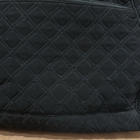 Vera Bradley Black Lightweight Black Quilted Microfiber Tote Bag Purse Zip - Picture 5 of 11